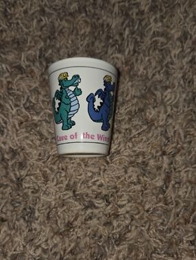 White Dragon-Themed Ceramic Shot Glass - Green & Blue Dragons
